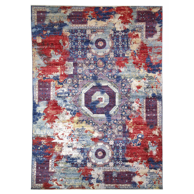 Tapis multicolore de haute qualité noué à la main