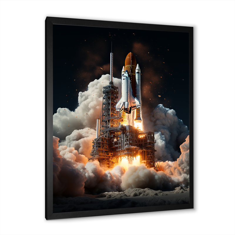 Navette spatiale Torval III, H 40 po x l 30 po x P 1,5 po, Cadre photo noir