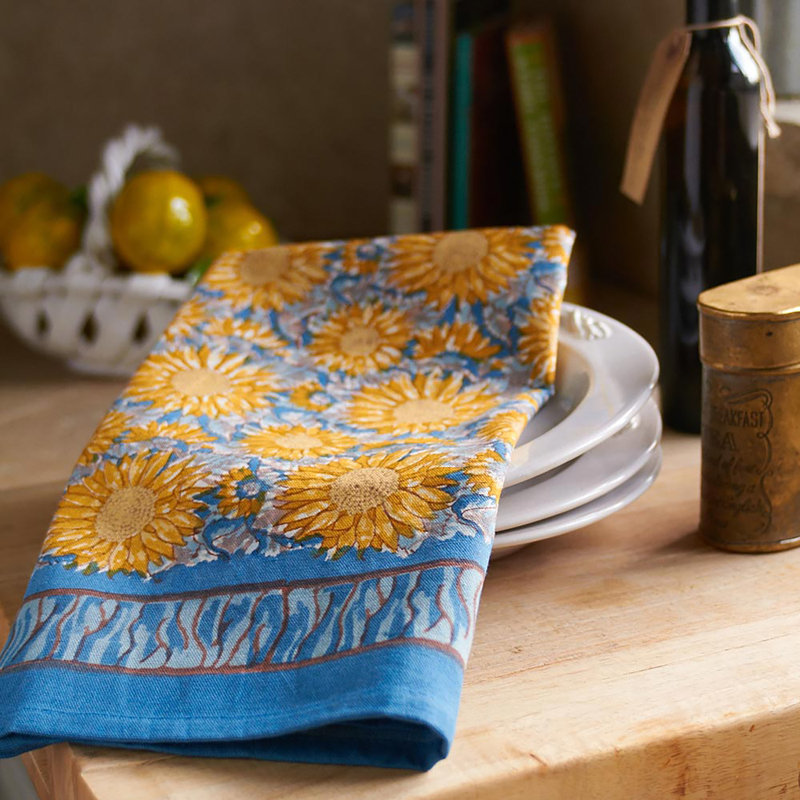 Sunflower Cotton Floral Tea Towel