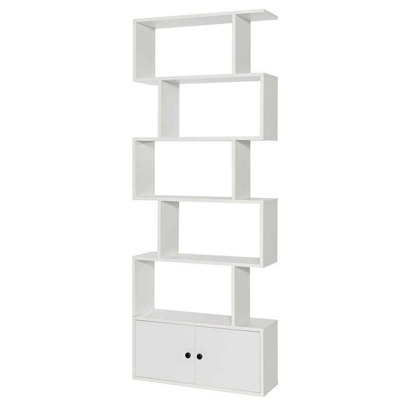 Bibliothèque à rangement géométrique H 72 po x l 27,5 po Niklaus, Blanc
