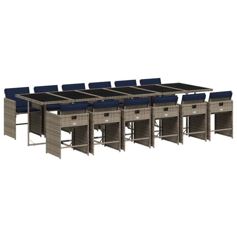  Ensemble de 12 chaises de patio, Marine, Gris