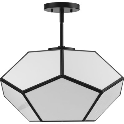 Glass Semi-Flush Mount Convertible Light