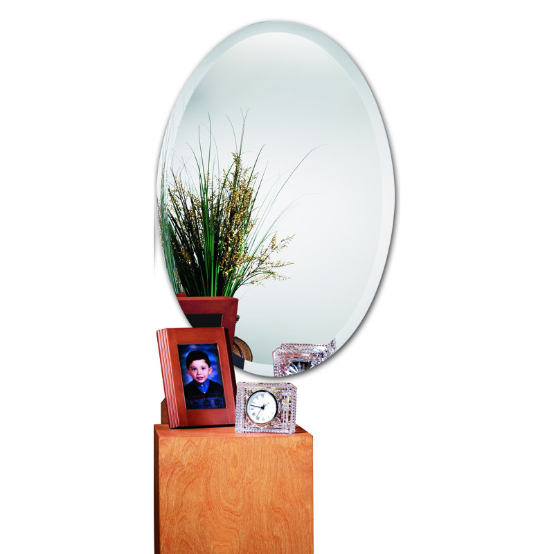 Elegant Full-Length Oval Frameless Vanity Bathroom Mirror
