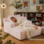 Chaise longue surdimensionnée en chenille de 67 po à assise profonde et nuage avec coussins, canapé de lecture moderne pour le salon-126815734
