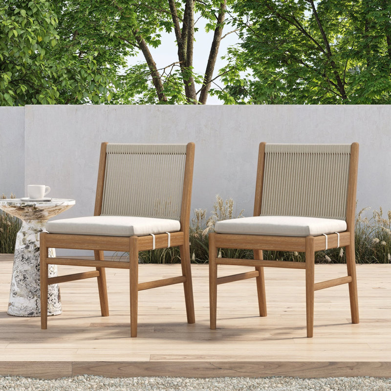 Bohemian Upholstered Bar Stool Patio Chair With Back, Solid Wood Legs & Cushions