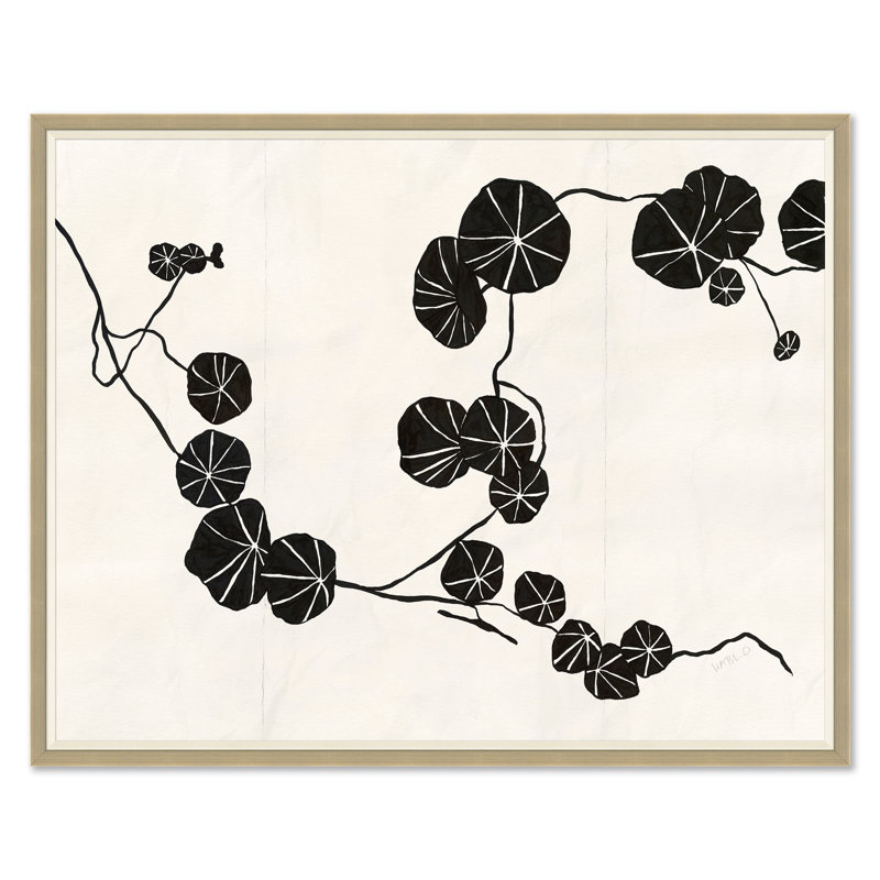 «Nasturtium (Var. 2)» par Susan Hable - reproduction de cadre photo simple, Encadrement argenté, H 43 po x l 54 po