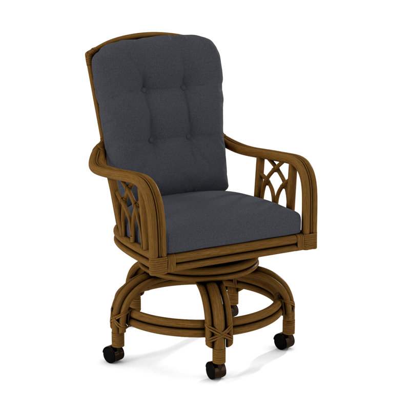 Edgewater Castered Arm Chair, Havana, Eggshell Crypton Performance; 0884-93