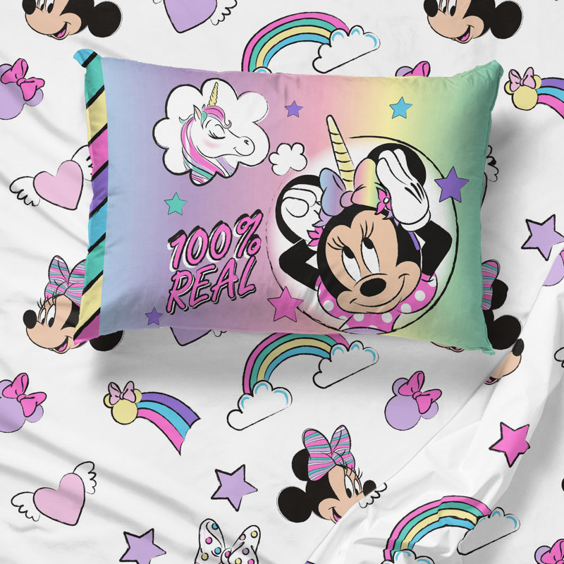 Minnie Mouse Pink Microfiber Reversible Comforter Set, Twin Comforter + 1 Sham