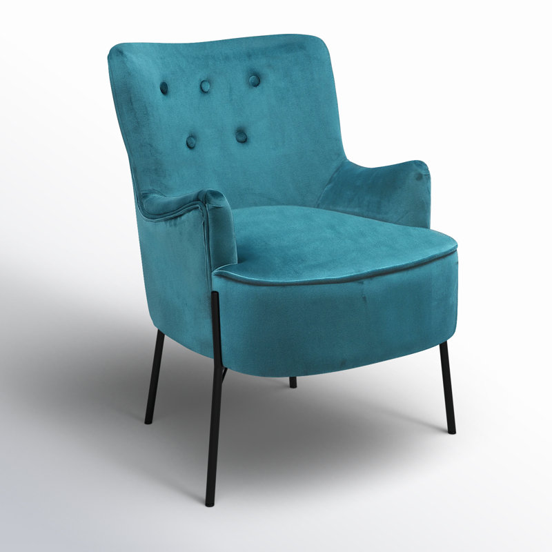 Fauteuil capitonné de 24,8 cm de largeur Adular, bleu