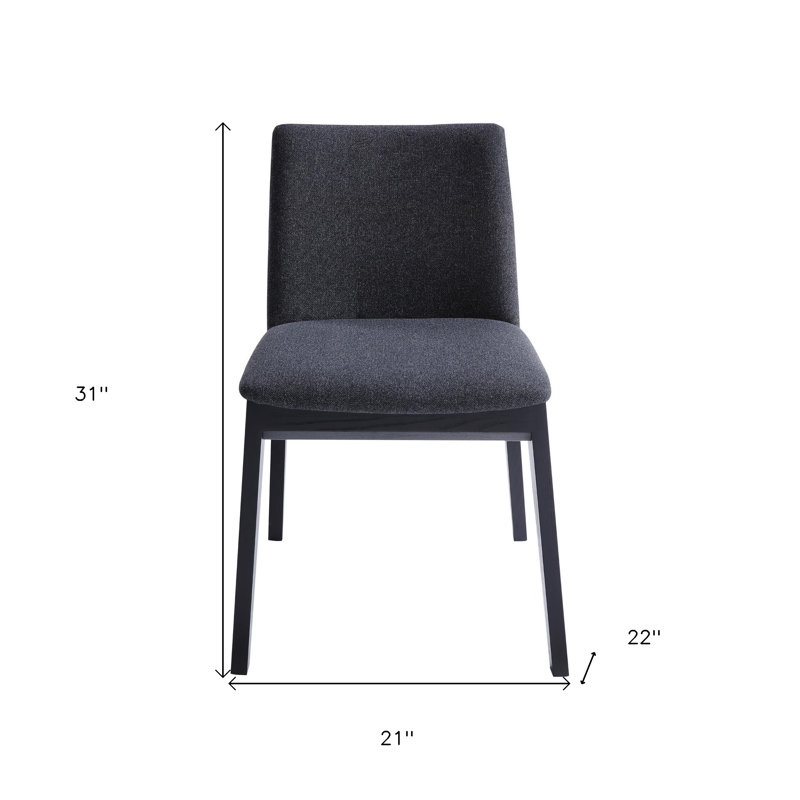 Ensemble de deux chaises d'appoint en tissu gris anthracite et noir, Noir, Gris anthracite 