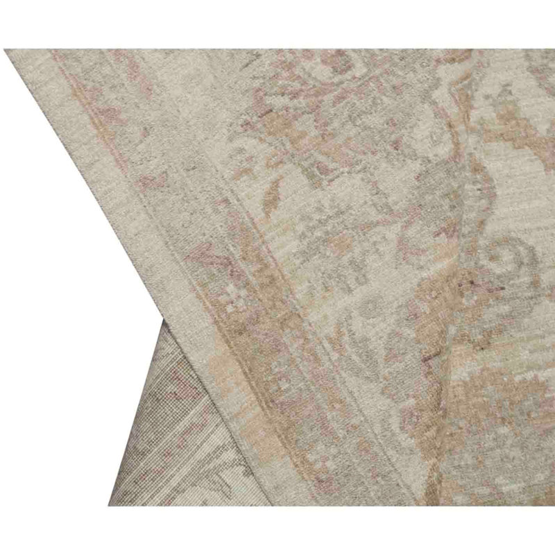 Hand Knotted Wool Area Rug in Cream