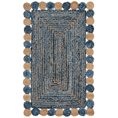 Tapis en jute de coton tissé à la main Cormier