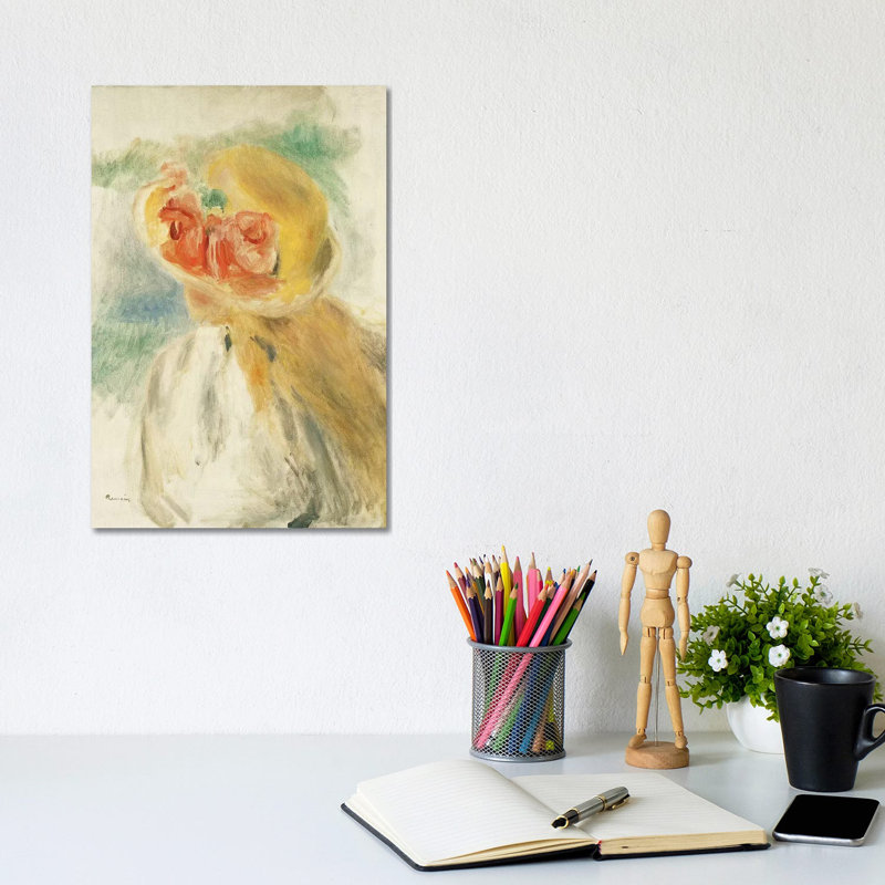 Young Girl With Flowers In Her Hat by Pierre-Auguste Renoir - Wrapped Canvas Gallery-Wrapped Canvas Giclée