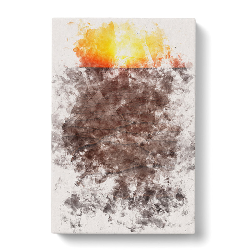 Sunset Over A Salt Lake In Iran - Wrapped Canvas Painting, 76cm H x 50cm W x 3cm D