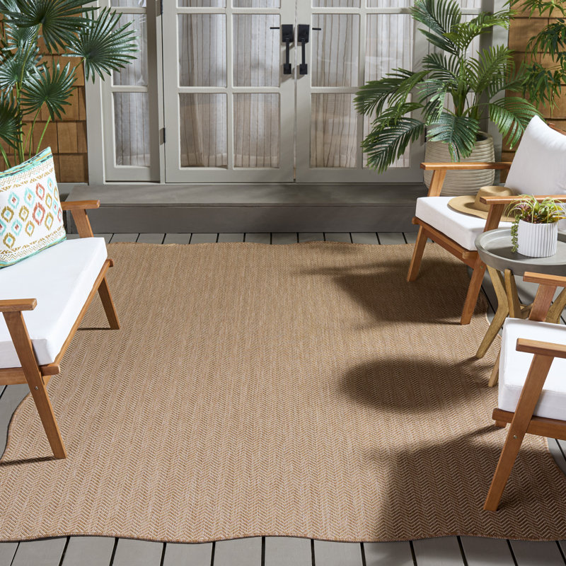 Arneshia Beige Indoor/Outdoor Area Rug, Novelty 5'3" x 7'7", Beige