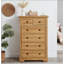 Commode 6 tiroirs avec rangement spacieux, conception de style campagne moderne, parfaite pour l'organisation de la chambre à coucher et du salon