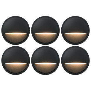 Black Low Voltage Integrated LED Metal Deck Light Pack (Set of 6)