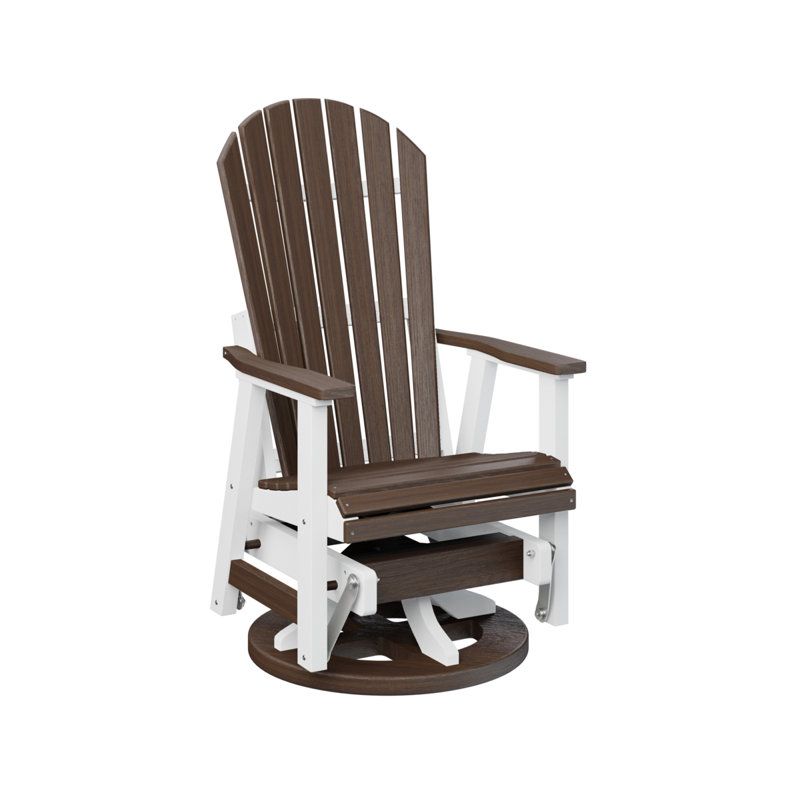 Berlin Gardens Comfo Back Premium Swivel Glider, Brazilian Walnut/White