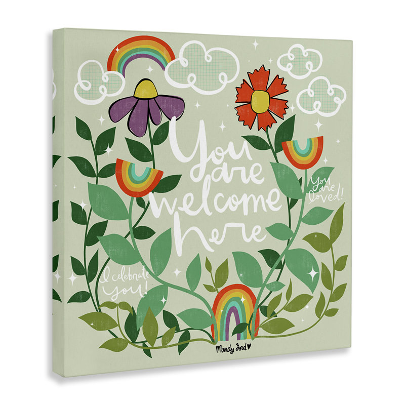 «Comforting Welcome Here Express», conception de Mandy Ford Art + Illustration, H 17 po x l 17 po