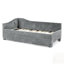 Lit de jour incurvé à dossier arrondi avec couchette coulissante et port USB, tissu chenille à garniture cloutée rétro-1116012820-1116012822