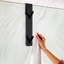 Paquet de 2 crochets de porte en verre, crochets de porte de douche allongés de 7 pouces sans cadre pour porte de salle de bain noir