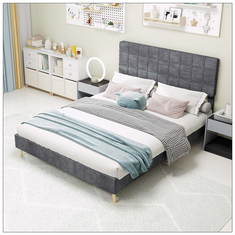 Cadre de lit moderne, Gris