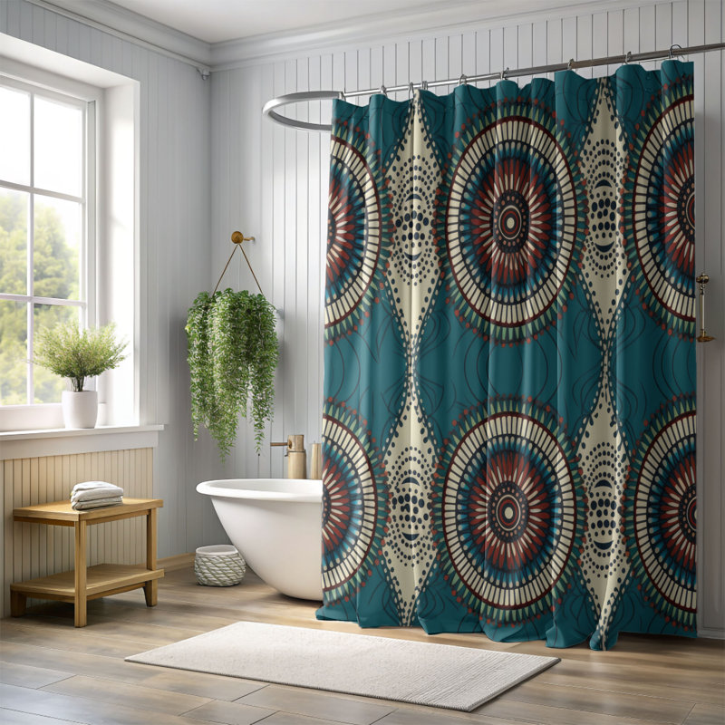 Rideau de douche Boho Horizon - Premium, H 74 po x l 71 po