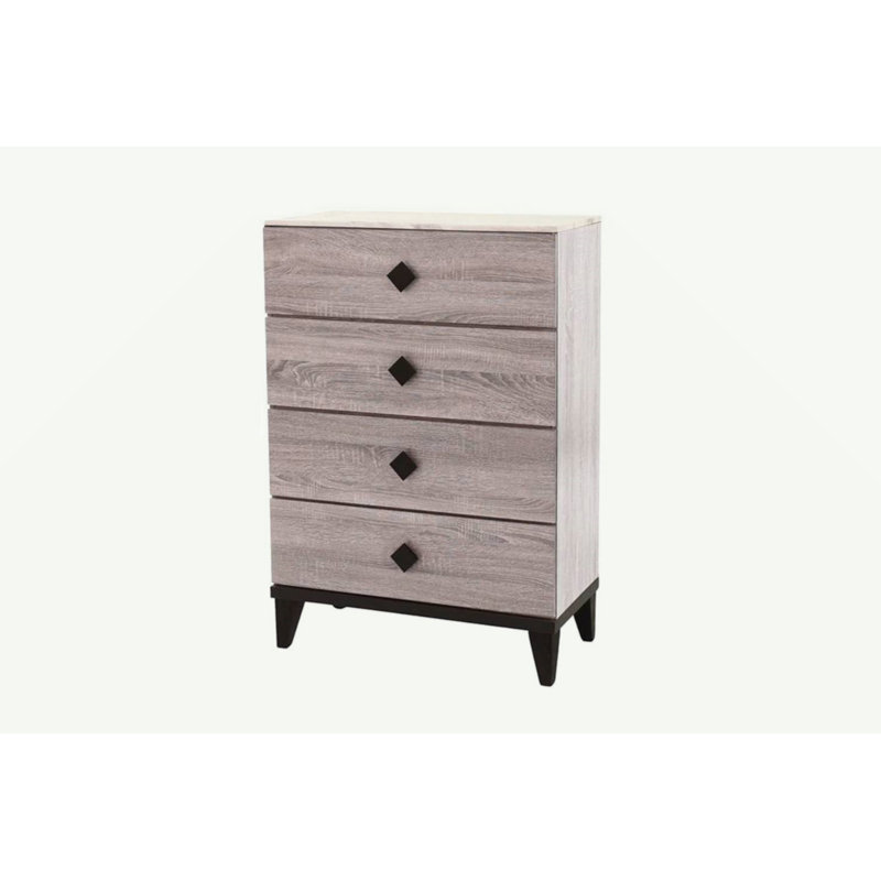 Meuble de chambre à coucher moderne de conception moderne 1 pièce crème 4 tiroirs avec plateau en faux marbre