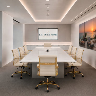 Fauteuil de bureau pivotant en cuir Naudain