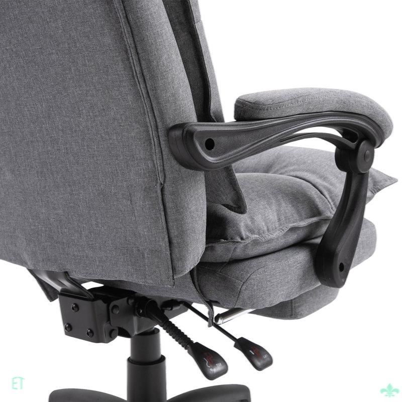 360° Swivel Executive Home Office Chair with Adjustable Height and Footrest and Double Padding