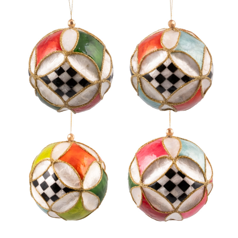 Confetti Capiz Circus Ball Ornaments