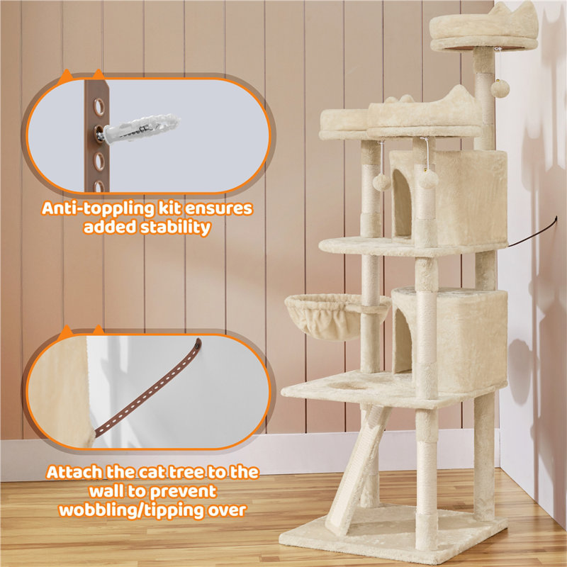Zutphen 69'' H Cat Tree, Beige