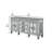 Motana 68"L Rectangular 6-Drawer Server in Mirrored and Antique Platinum