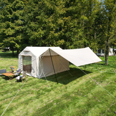 9.8x13 Foot Inflatable Glamping Tent - Waterproof & Windproof with Hand Pump 