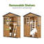 Remise à outils pour l'extérieur de 51,2 po x P 24,8 po avec toit en asphalte, armoire de rangement avec tablettes réglables et table pliable