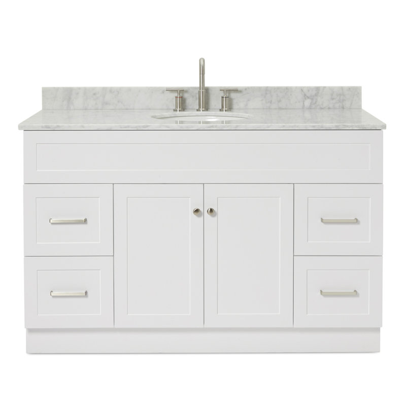 Ensemble de meuble-lavabo simple 55 po Partham, Blanc