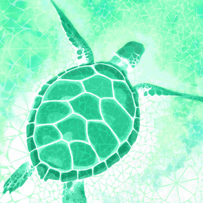 Tortue de mer mosaïque de - on