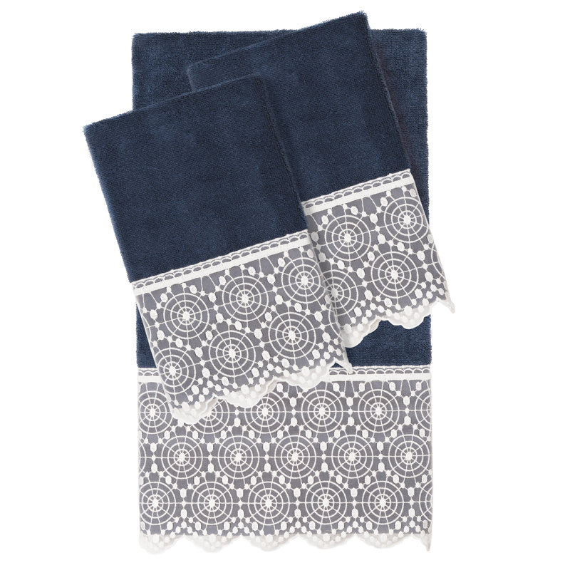 Ensemble de serviettes 3 pièces , Bleu marine