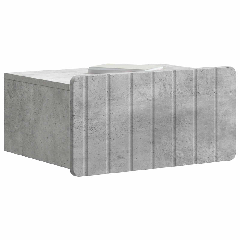 49 cm W Bedside Table, Concrete Grey