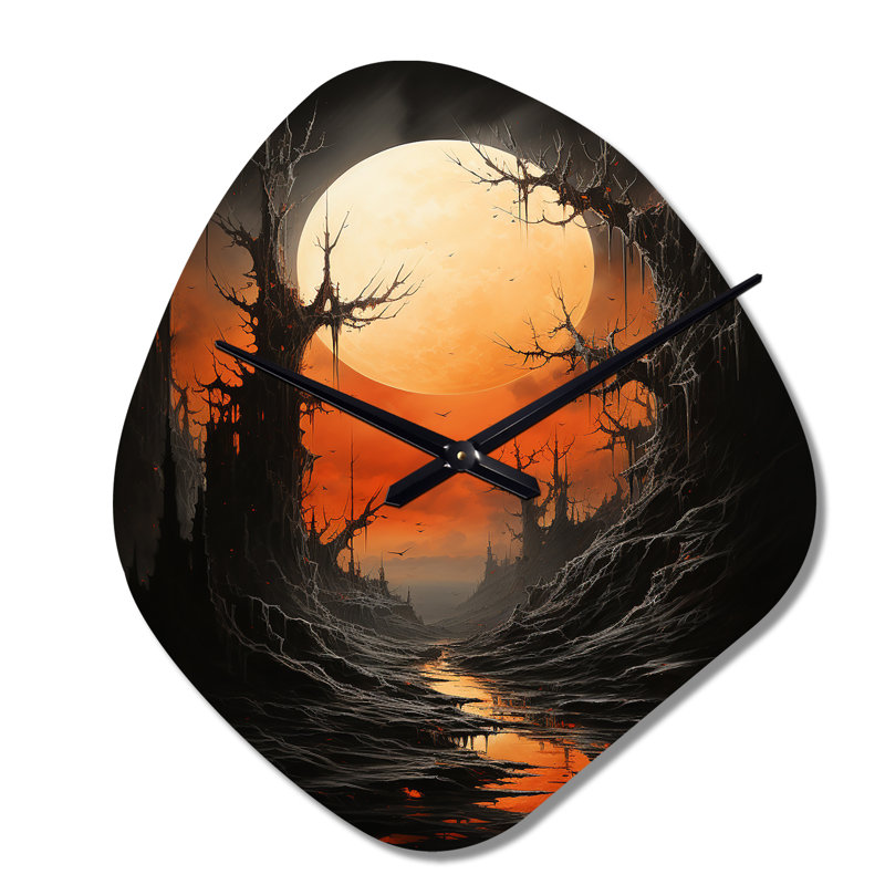 Horloge murale lune en ébène Eclipse Silence II, Grand