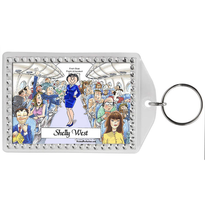 Personnage de bord amical personnalisé - Porte-clés bordé de strass féminin, Oui