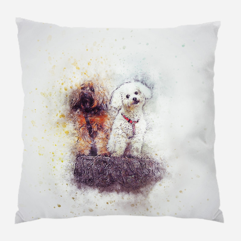 Coussin de chiens Culbreth, Microsuède, Intérieur