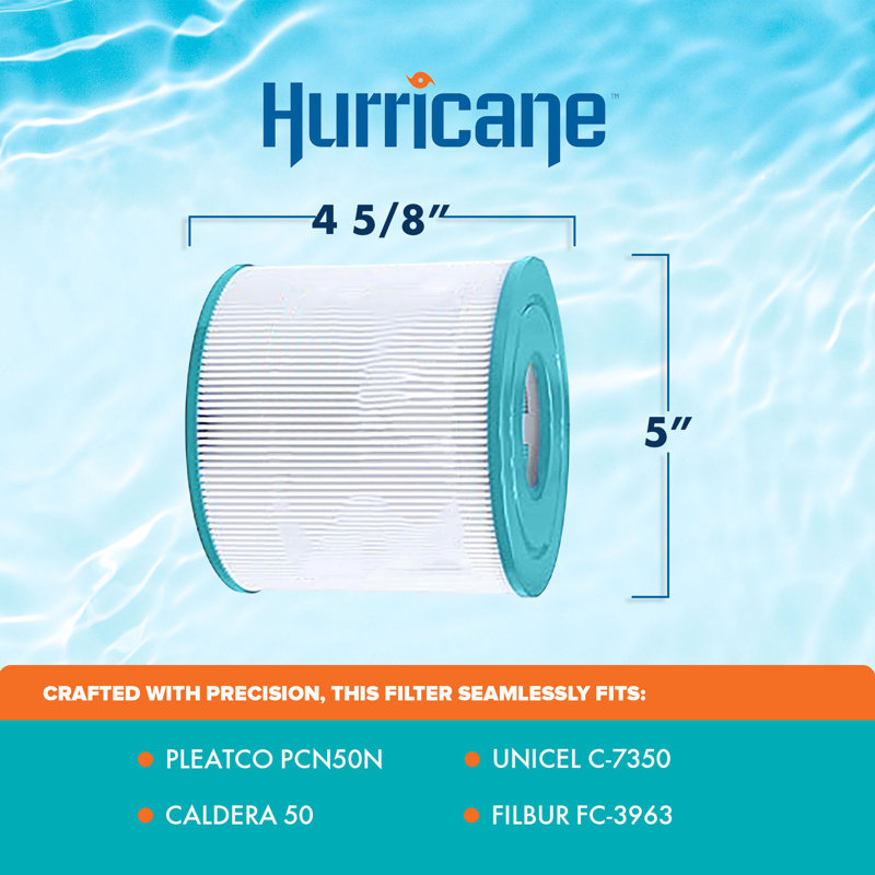 Hurricane 4 Pack Replacement Advanced Spa Filter Cartridge for Unicel C-4401