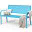 Classic Outdoor Metal Bench(Blue)-526304056