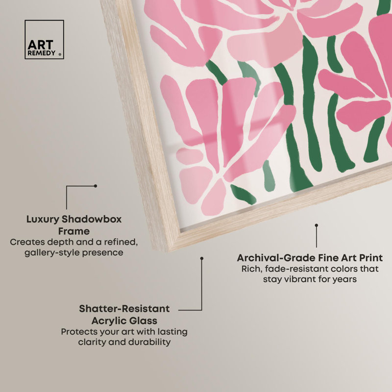 «Wall Garden II Boho Decor Shadowbox» par Art Remedy, H 25 po x l 21 po, Crème