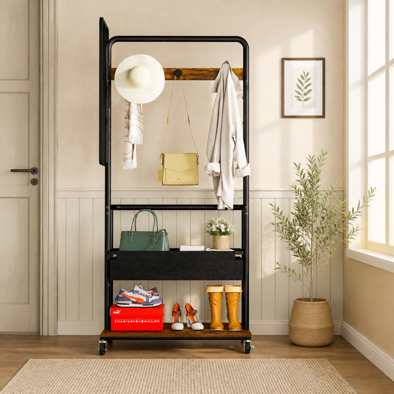 Iron Freestanding 3 - Hook Coat Rack