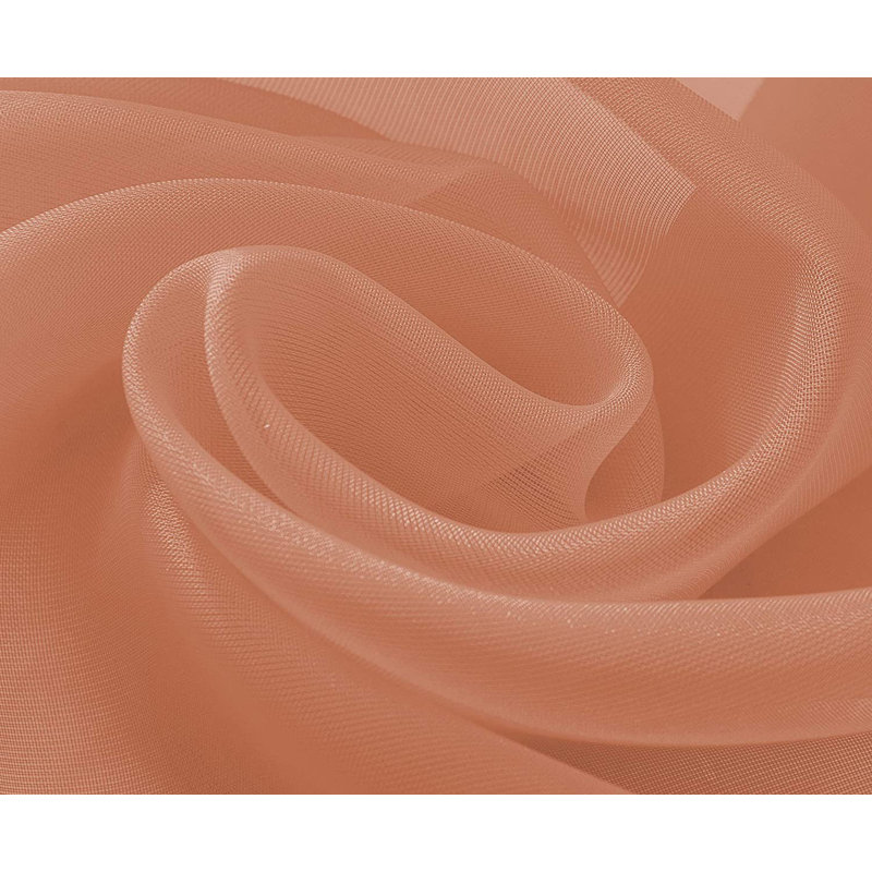 Rideau en contour de fenêtre transparent Brannon, Corail