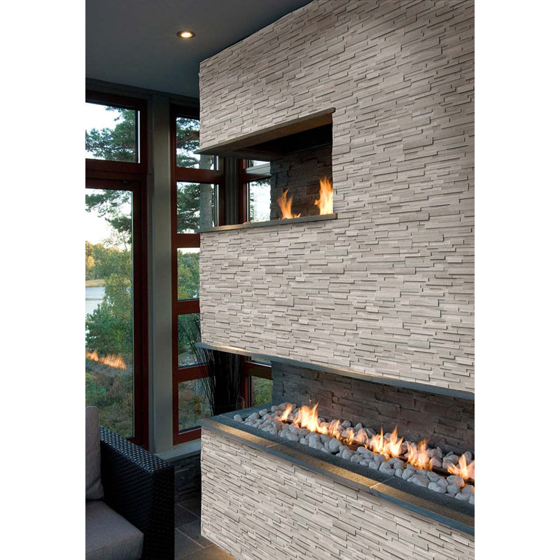 Stonecrest 6 in. x 18 in. Multi Finish Marble Ledger Corner Wall Tile, Tivoli Sand