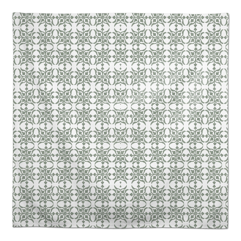 Thon Geometric Square Tablecloth, Green