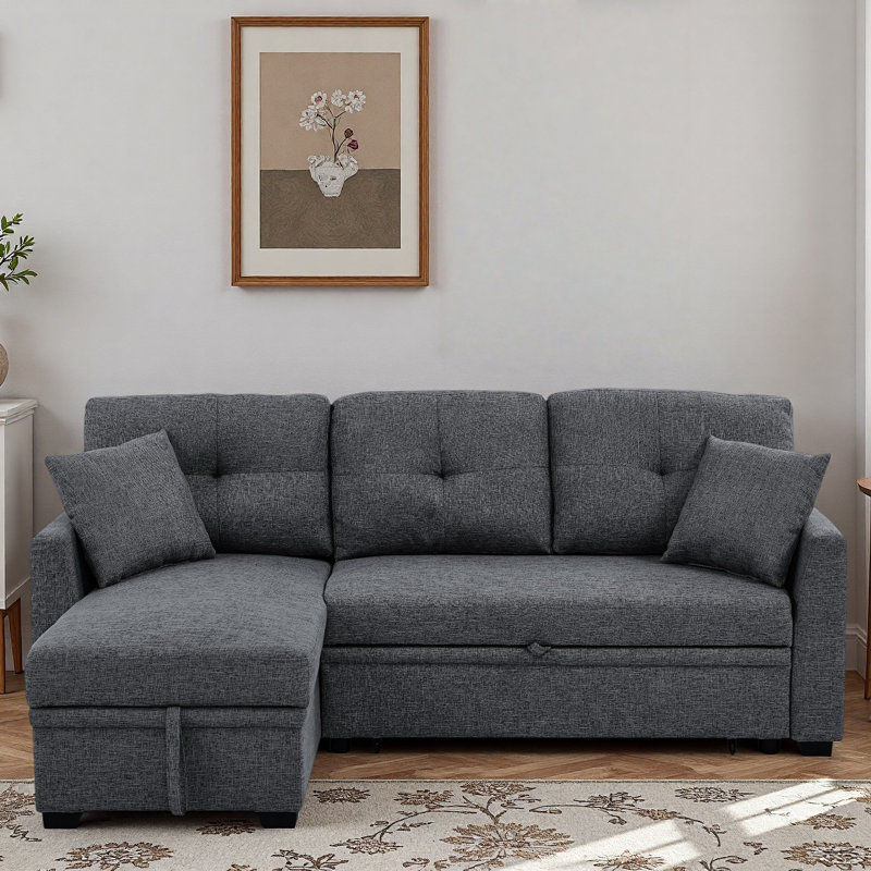 Canapé-lit modulaire avec rangement caché et coussins de dossier confortables
